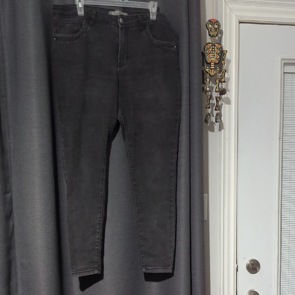 Denim&Co Dark Gray Skinny Jeans for Women